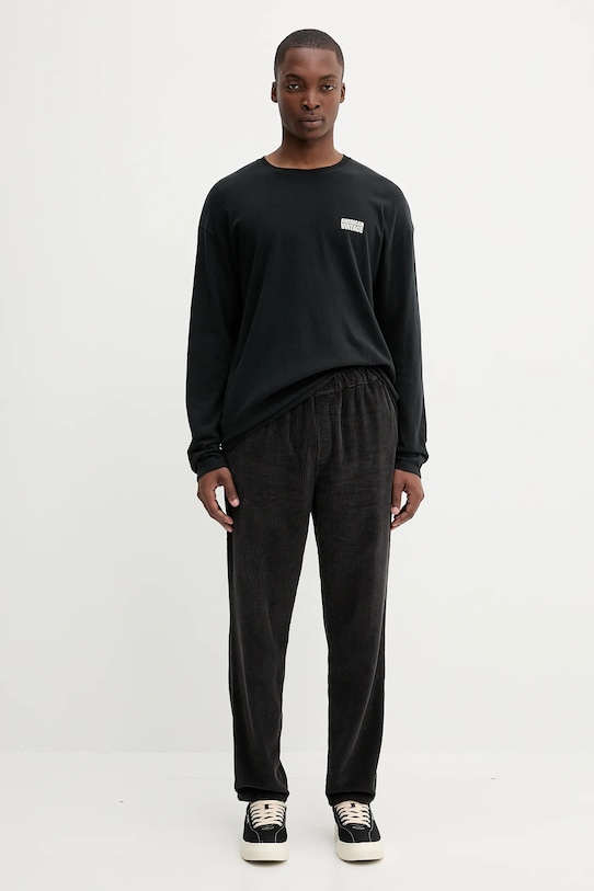 American Vintage longsleeve bawełniany MYKO02B czarny AW25