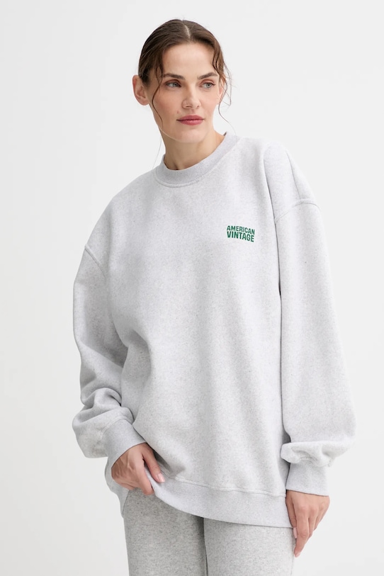 Mikina American Vintage melanž sivá MBAP03B