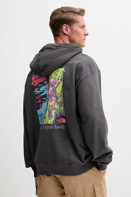 Памучен суичър The North Face Expedition Celebration памук сив NF0A8E3FRHI1