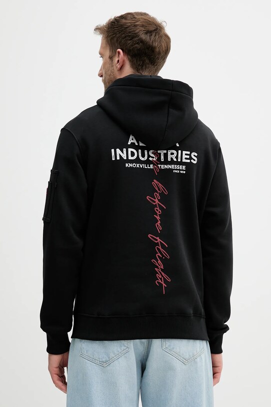 Mikina Alpha Industries s kapucí černá 148341.03