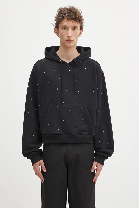 Sky High Farm bluza bawełniana Studded hoodie bawełna czarny SHF07T041