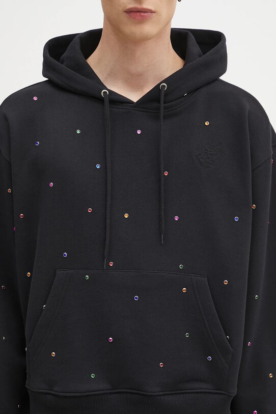 Хлопковая кофта Sky High Farm Studded hoodie чёрный SHF07T041