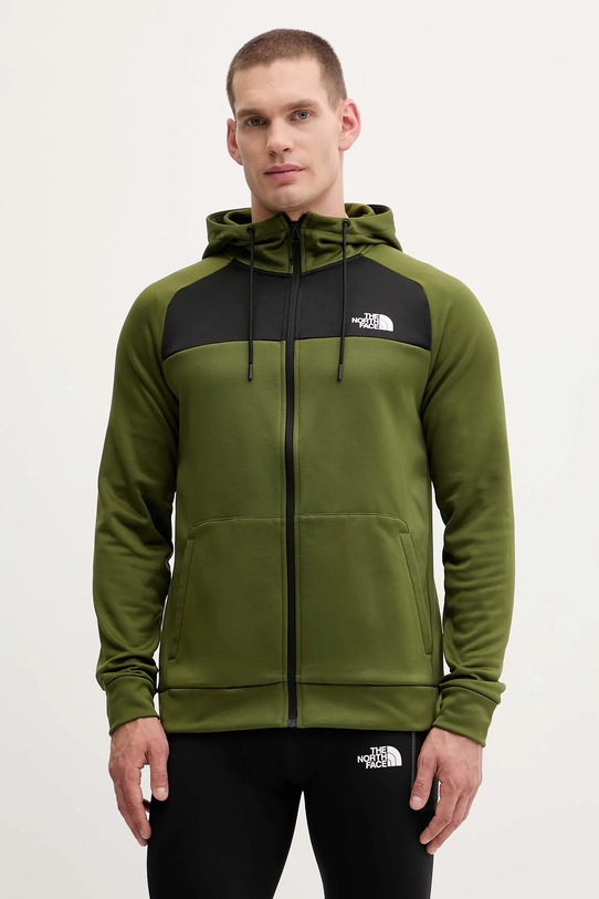 The North Face bluza treningowa Reaxion z kapturem zielony NF0A8CNPDIW1