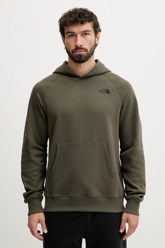 The North Face bluza bawełniana nadruk zielony NF0A8E3KFA41