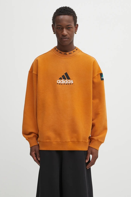 adidas Originals bluza EQT Washed Crew bez kaptura pomarańczowy JX1569