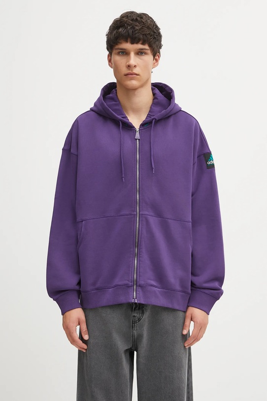 adidas Originals bluza EQT Hoodie gładkie fioletowy JX1573