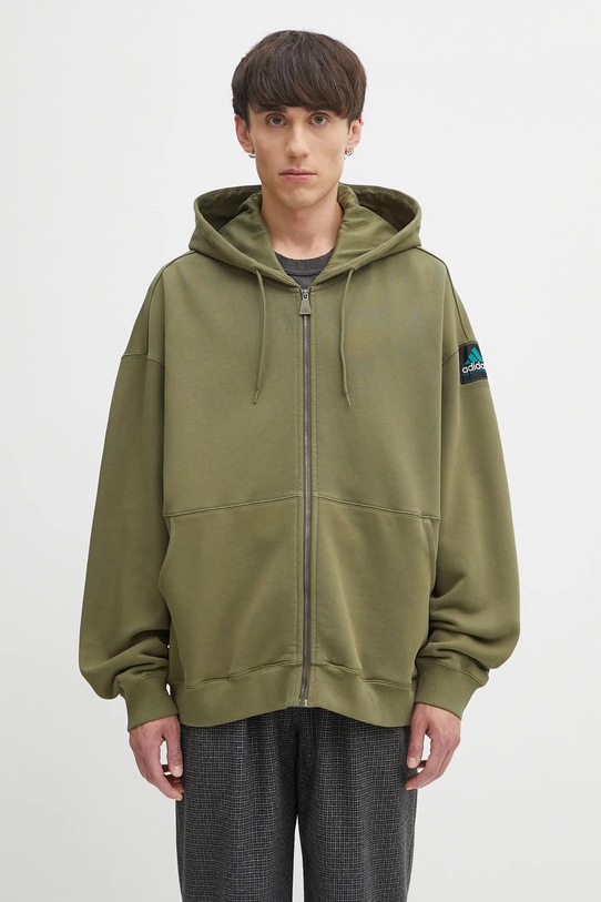 Mikina adidas Originals EQT Hoodie jednofarebný zelená JX1572