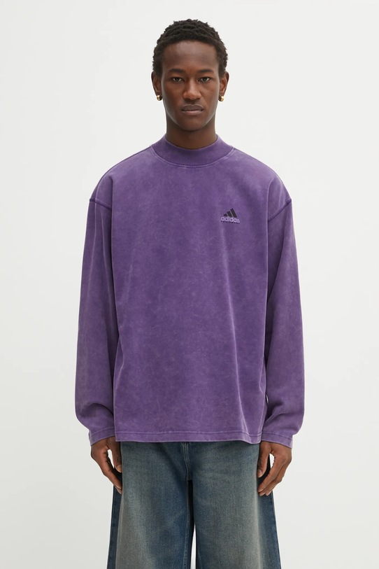 adidas Originals bluza bawełniana EQT Graphic Tee nadruk fioletowy JX1470