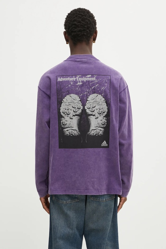 Дрехи Памучен суичър adidas Originals EQT Graphic Tee JX1470 виолетов