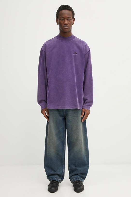 Памучен суичър adidas Originals EQT Graphic Tee JX1470 виолетов