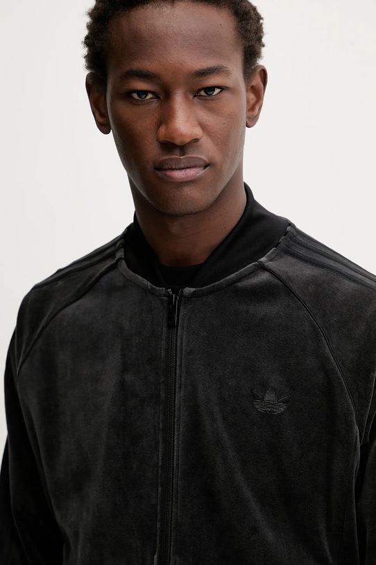 Βελούδινη μπλούζα adidas Originals Sst Tt γκρί JX1559