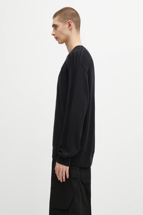 Βαμβακερό πουλόβερ adidas Originals P Ess Knit Crew JY2648 μαύρο AW25