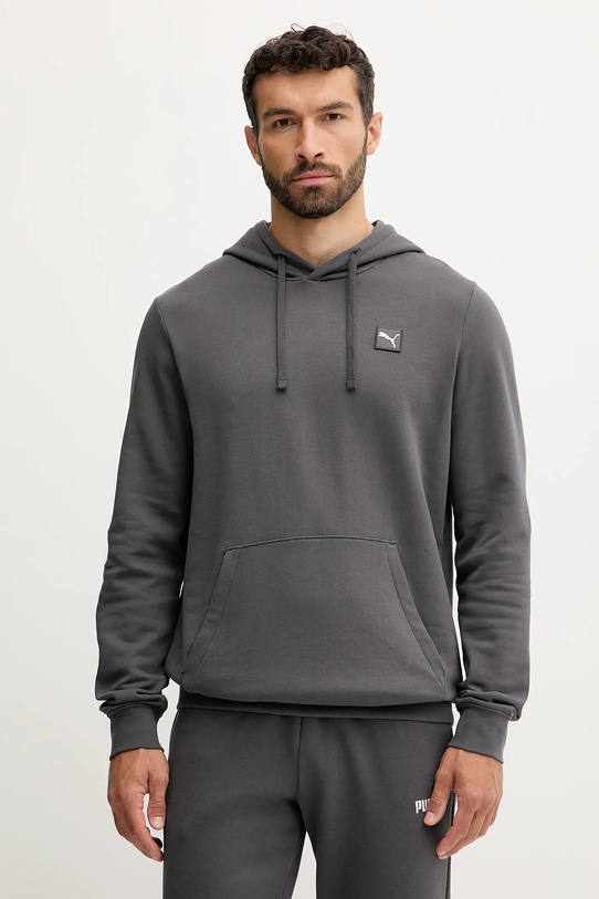 Памучен суичър Puma памук сив 688254