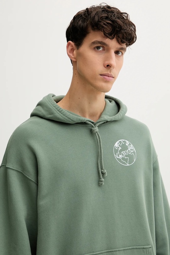 Памучен суичър Levi's зелен A2639.0063