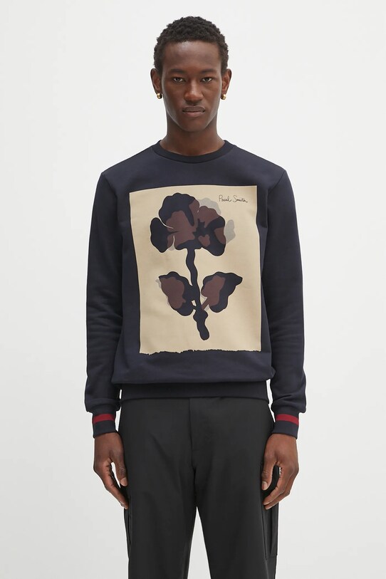Paul Smith bluza bawełniana 0 wzorzyste granatowy M1R.302S.TP4930