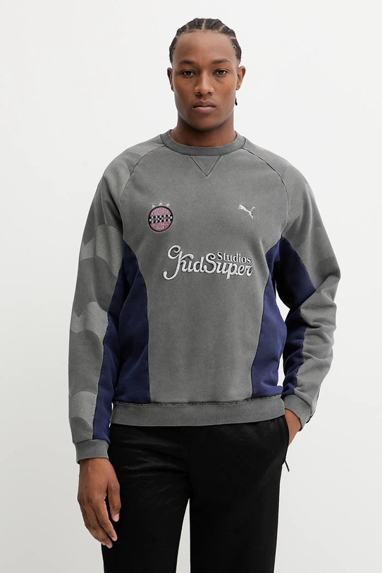 Puma bluza bawełniana PUMA x KIDSUPER wzorzyste szary 632364
