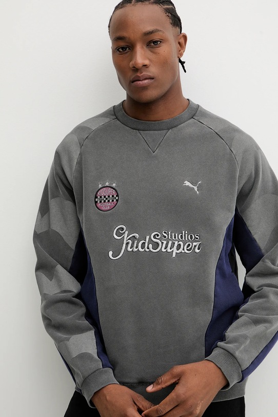 Puma bluza bawełniana PUMA x KIDSUPER szary 632364