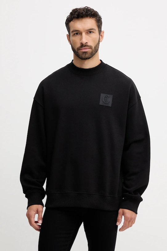 Just Cavalli hanorac de bumbac imprimeu negru 79OAIT05.CF500