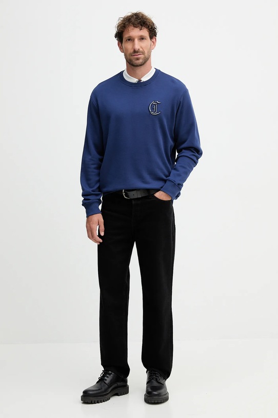 Just Cavalli hanorac de bumbac 79OAIT07.CF500 bleumarin AW25