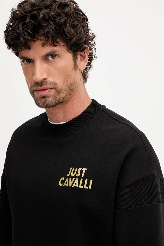 Bavlnená mikina Just Cavalli čierna 79OAIT19.CF502