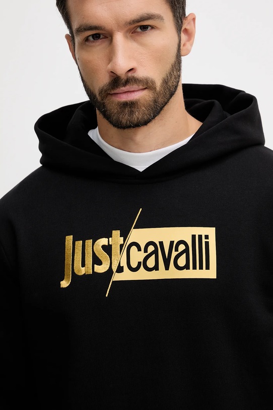 Памучен суичър Just Cavalli черен 79OAIB01.CF802