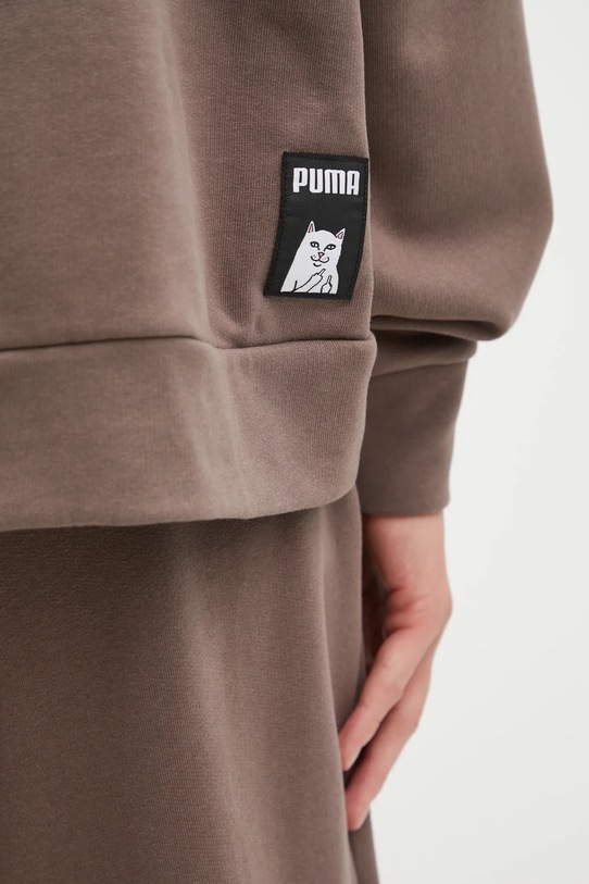 Βαμβακερή μπλούζα Puma PUMA x RIPNDIP καφέ 632414