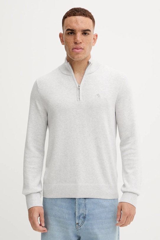 Abercrombie & Fitch sweter z dodatkiem wełny zapinany szary KI120.5139.110
