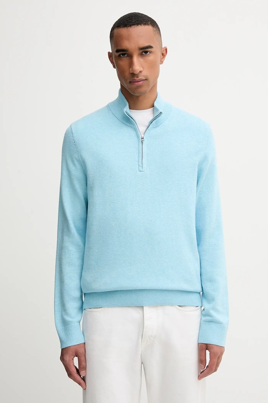 Abercrombie & Fitch sweter z dodatkiem wełny zapinany niebieski KI120.5139.210
