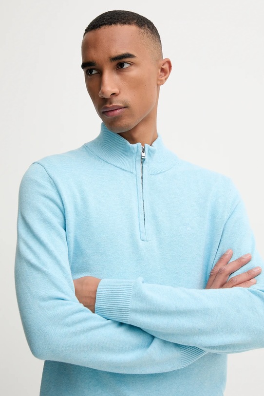 Abercrombie & Fitch sweter z dodatkiem wełny niebieski KI120.5139.210