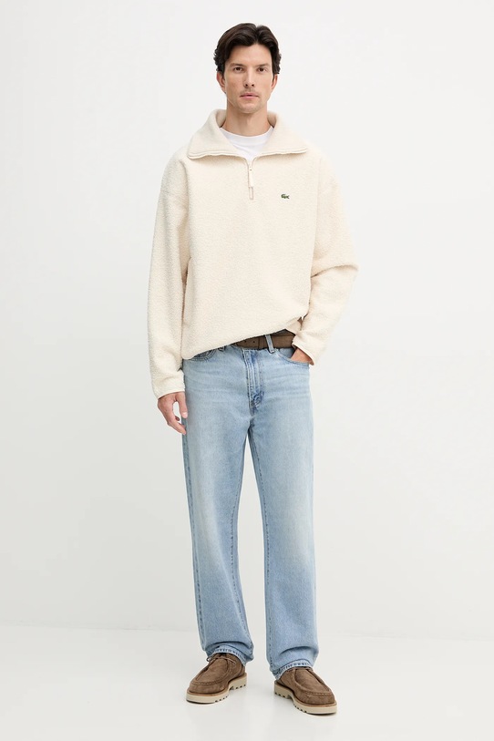 Fleecová mikina Lacoste SH5500 krémová AW25
