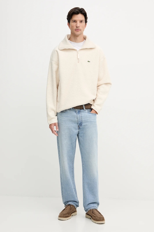 Fleecová mikina Lacoste SH5500 béžová AW25