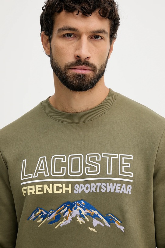 Lacoste bluza bawełniana zielony SH5884