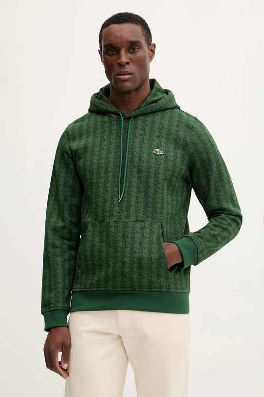 Lacoste bluza bawełniana z kapturem zielony SH5885
