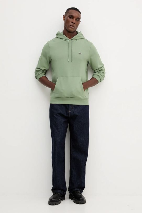 Lacoste hanorac de bumbac SH9839 verde AW25