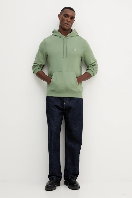 Lacoste bluza bawełniana SH9839 zielony AW25
