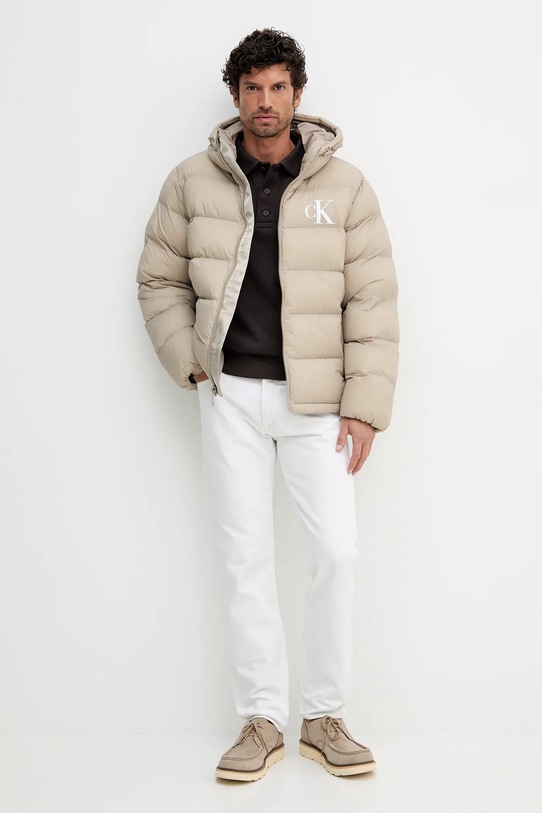 Lacoste bluza bawełniana SH5781 brązowy AW25