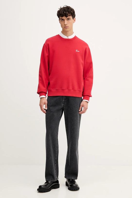 Памучен суичър Kenzo FF65SW2594MF червен AW25