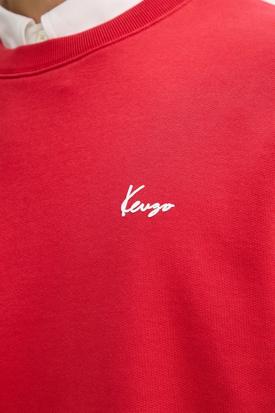 Памучен суичър Kenzo FF65SW2594MF червен