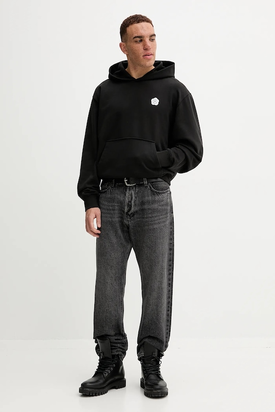 Kenzo bluza bawełniana FF65HO2574MF czarny AW25