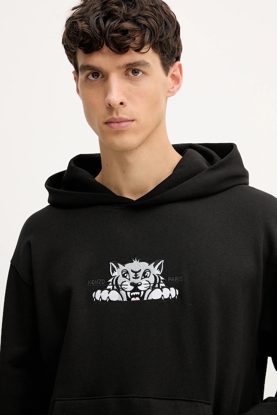 Bavlněná mikina Kenzo černá FF65HO2534MF