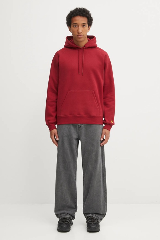 Carhartt WIP bluza Hooded Chase I033661.30QXX czerwony