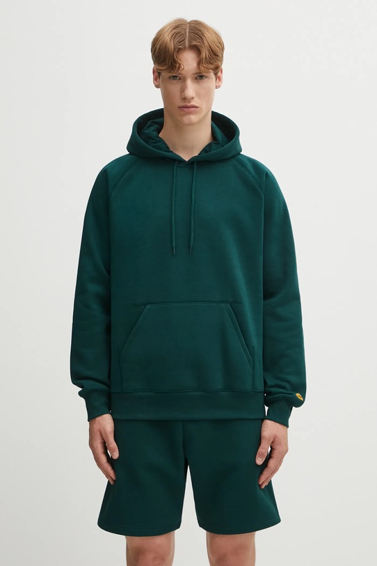 Суичър Carhartt WIP Hooded Chase изчистен зелен I033661.30YXX