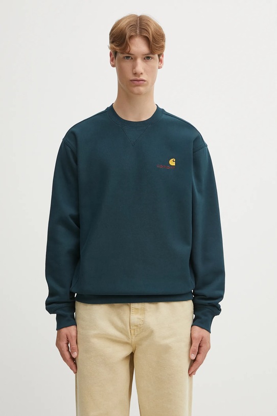 Carhartt WIP bluza American Script pozostałe turkusowy I025475.0AUXX