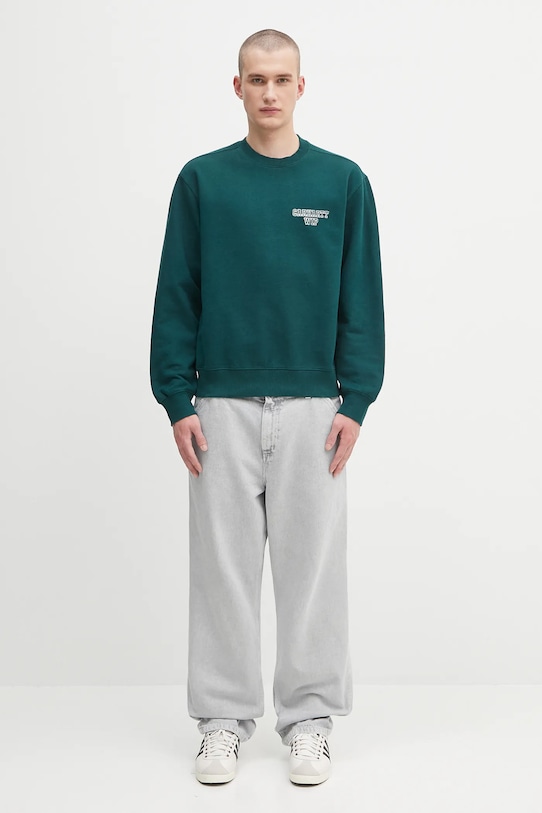 Pamučna dukserica Carhartt WIP Alumni I035190.05AXX zelena