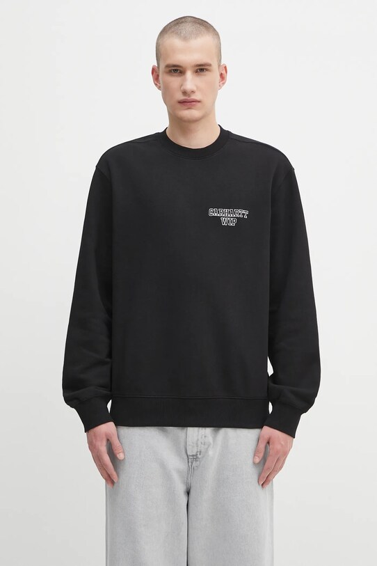 Pamučna dukserica Carhartt WIP Alumni bez uzorka crna I035190.89XX