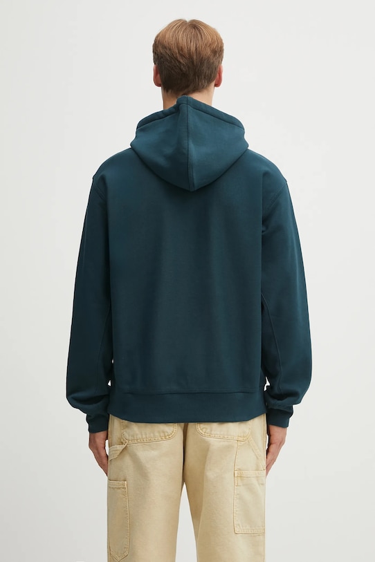 Odzież Carhartt WIP bluza Hooded American Script I028279.0AUXX turkusowy