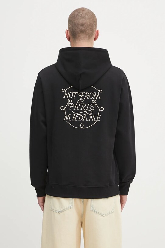 Drôle de Monsieur bluza bawełniana Le Hoodie Slogan Tresses bawełna czarny H.HO183.CO127