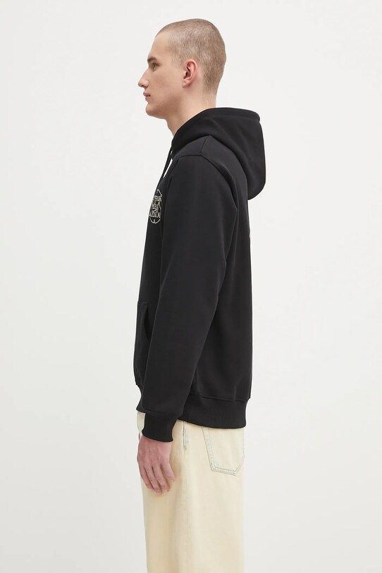 Drôle de Monsieur bluza bawełniana Le Hoodie Slogan Tresses H.HO183.CO127 czarny AW25