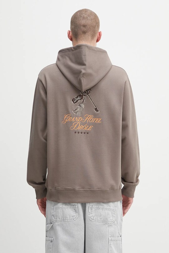 Drôle de Monsieur bluza bawełniana Le Hoodie Grand HUtel bawełna brązowy H.HO184.CO127