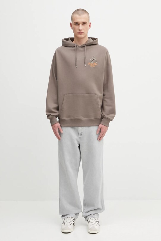 Drôle de Monsieur bluza bawełniana Le Hoodie Grand HUtel H.HO184.CO127 brązowy